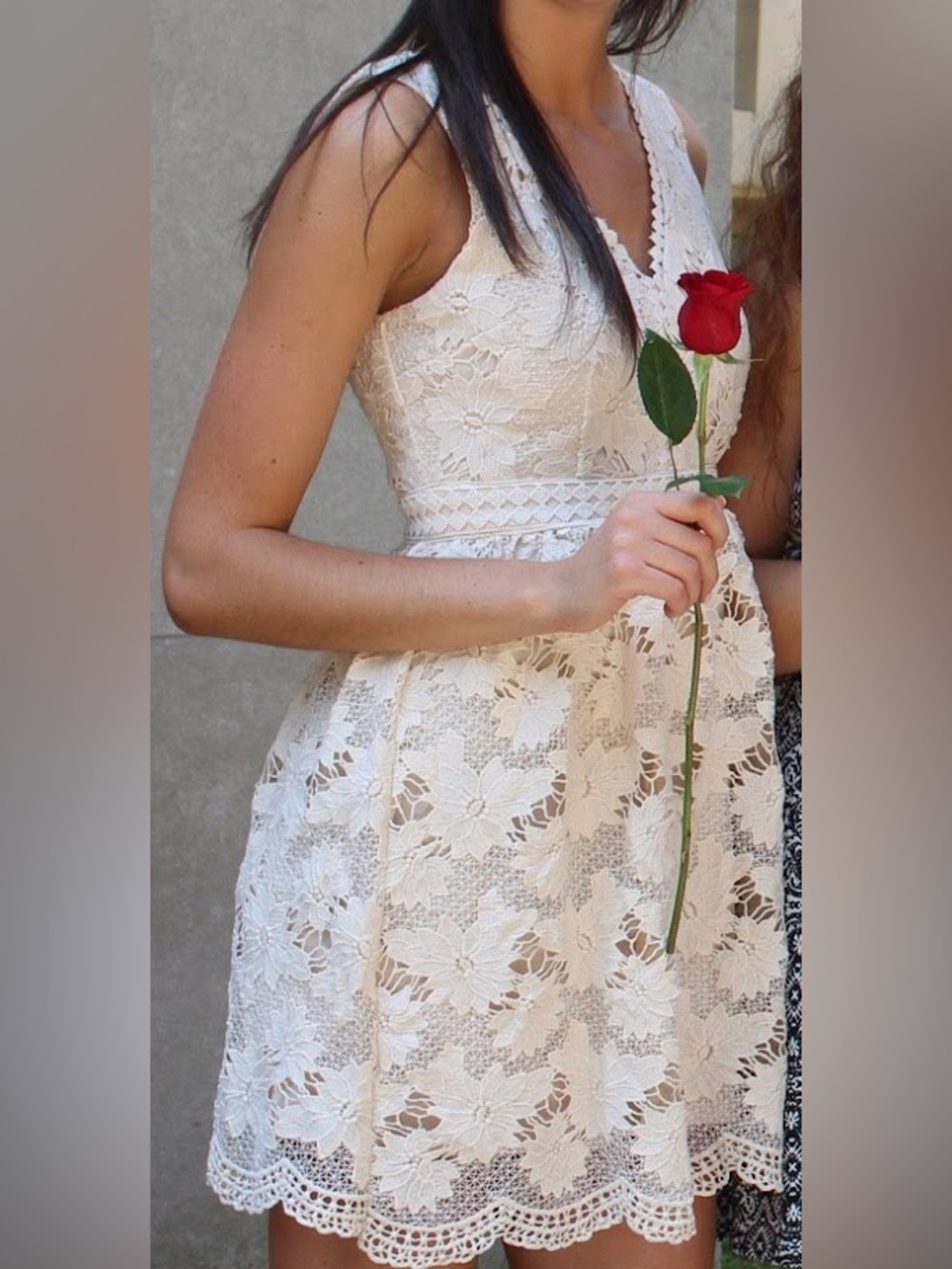 Women's Pinky Nude Lace Sleeveless Dress